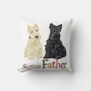 Coussin Père Térriers Ecossais Blé et Noir