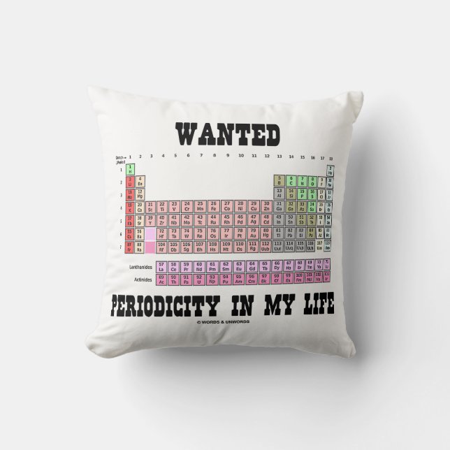 Coussin Périodicité Recherchée Dans Ma Vie (Tableau Périod (Recto)