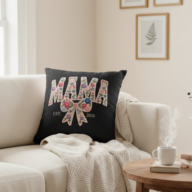 Coussin Perle Florale Maman Université Féminine Art (Créateur téléchargé)