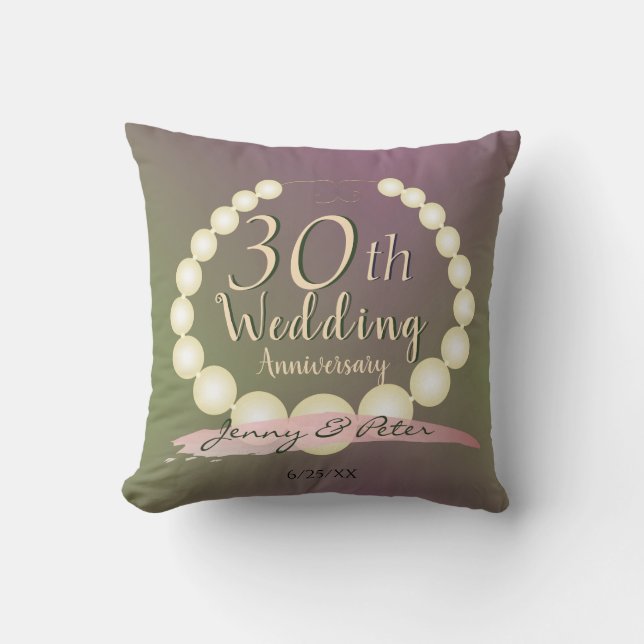 Coussin Perles du 30e anniversaire du Mariage (Recto)