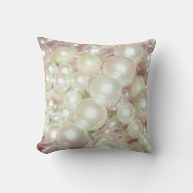 Coussin Perles et marguerite rose (Recto)