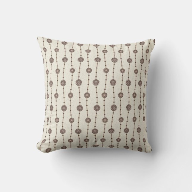 Coussin Perles florales d'Ophélie indulgente Crème de chaî (Recto)