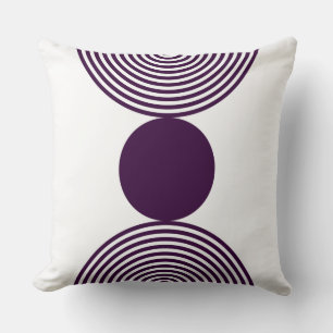 Coussin Perles Motif Dans L'Oreiller À Jets Violet Et Blan