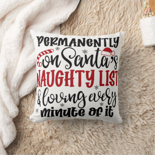 Coussin Permanente sur Père Noël Naught liste et Lover