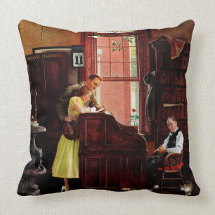 Coussin Permis de mariage par Norman Rockwell