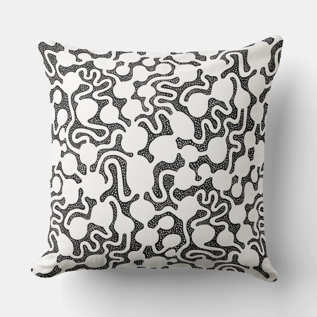 Coussin Perpetual Ant Farm - Noir et blanc (Recto)