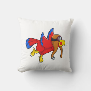 Coussin Perroquet au vol en tant que pilote