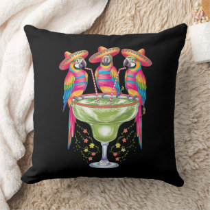 Coussin Perroquet Cinco De Mayo Drôle Boire Fiesta Mexicai