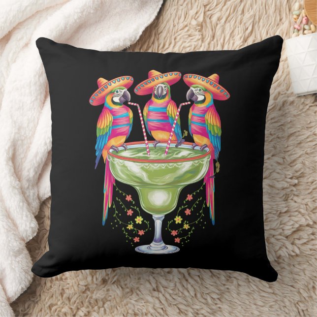 Coussin Perroquet Cinco De Mayo Drôle Boire Fiesta Mexicai (Couverture)
