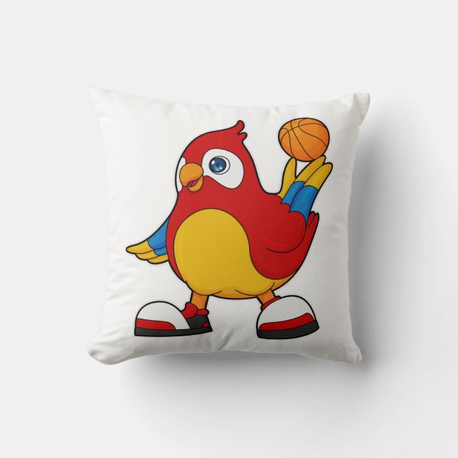 Coussin Perroquet comme joueur de basket-ball avec basket- (Recto)