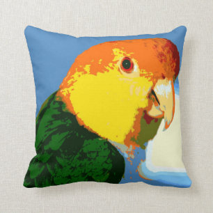 Coussin Perroquet de caïque gonflé par blanc