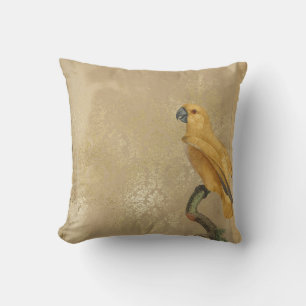 Coussin Perroquet jaune sur tan et or
