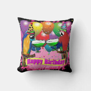 COUSSIN PERROQUETS D'ANNIVERSAIRE