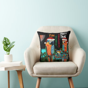 COUSSIN PERROQUETS DE FÊTE