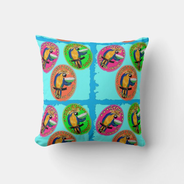 Coussin Perroquets de fête (Recto)