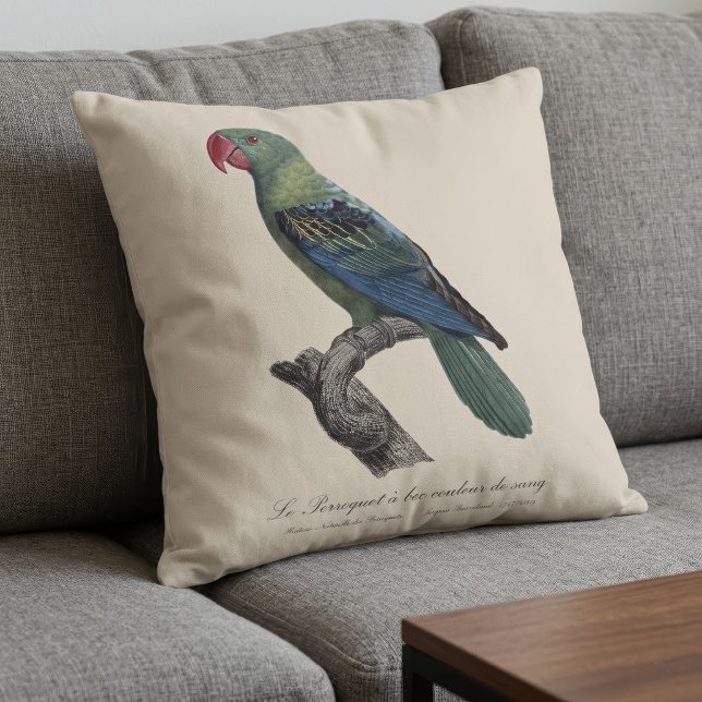 Coussin Perruche à gros bec, Tanygnathus megalorynchos (Great-Billed Parrot, Tanygnathus Megalorynchos. Throw Pillow)