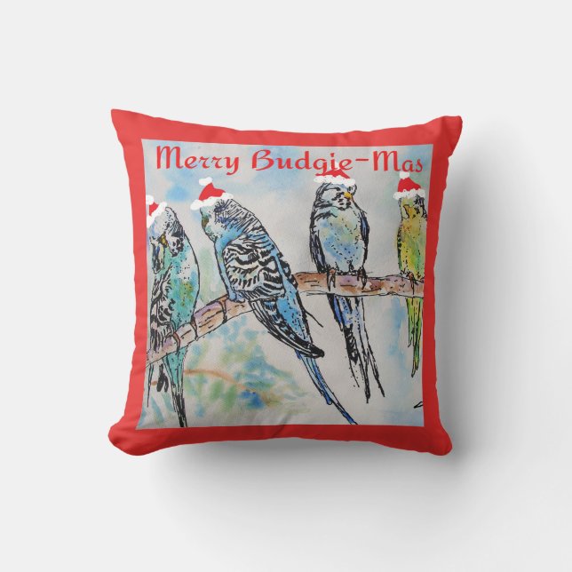 Coussin Perruche Bouffon Perruche ondulée Hommes Noël drôl (Recto)