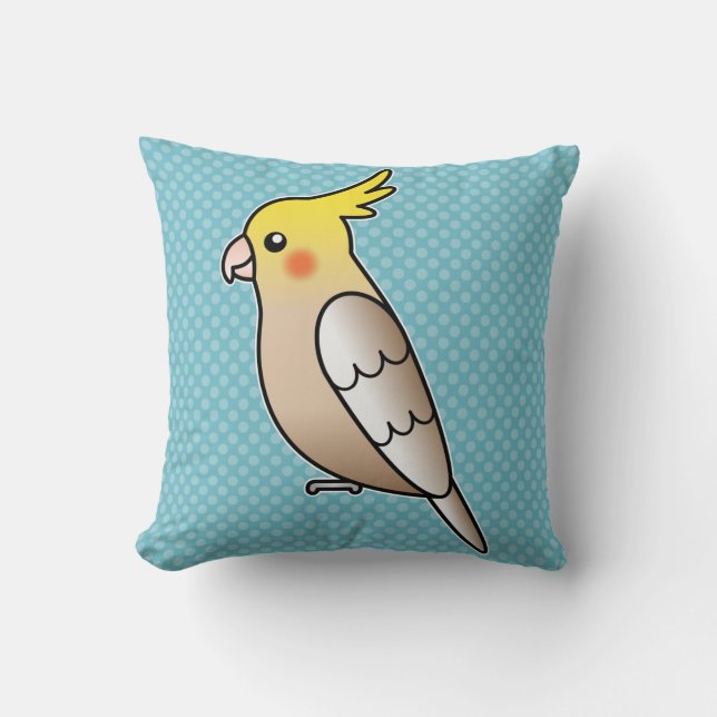 Coussin Perruche Cartoon Perruche à couleur cannelle Oisea (Recto)