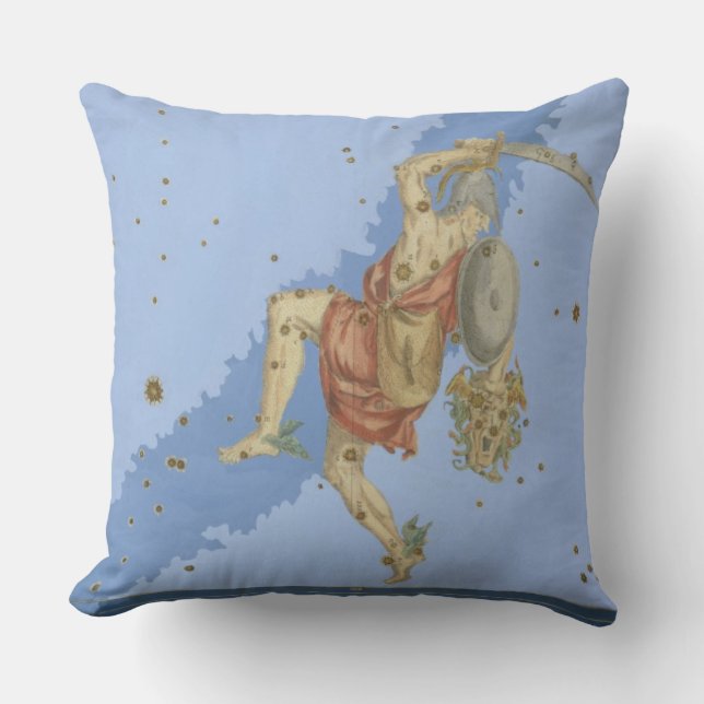 Coussin Perseus avec la tête de la méduse, de 'Uranometria (Recto)