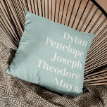 Coussin Personalisé 5 Nom de famille<br><div class="desc">Cherchez-vous une belle façon de garder votre famille proche? Notre Oreiller à Throw personnalisé Keepsaké est la façon idéale de faire exactement cela! Cette coussin élégante et cosy présente les noms de vous et de votre famille - que ce soit votre mari, votre femme, vos enfants ou même vos animaux...</div>