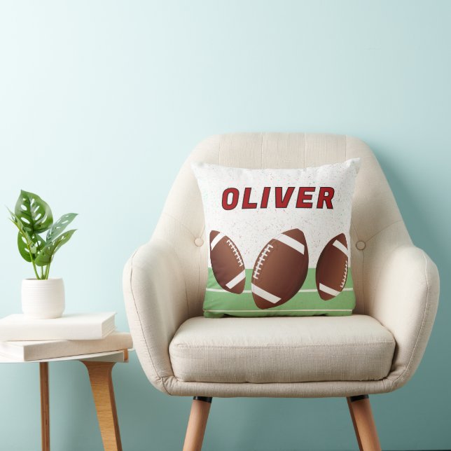Coussin Personalized American Football Balls Name (Chaise)