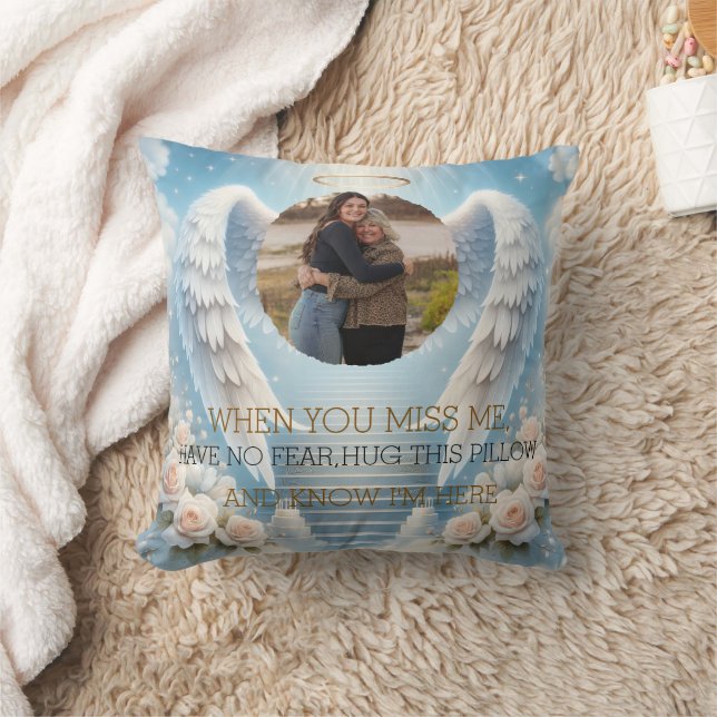 Coussin Personalized Angel Memorial Pillow with Photo (Couverture)