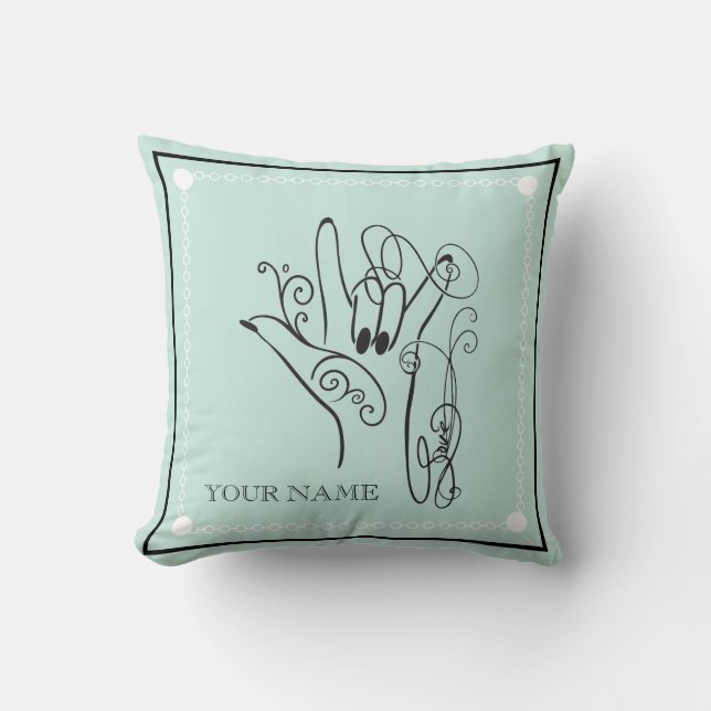 Coussin Personalized ASL Throw Pillow (Recto)