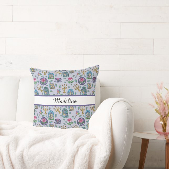 Coussin Personalized Beauty and the Beast Book Girl (Canapé)