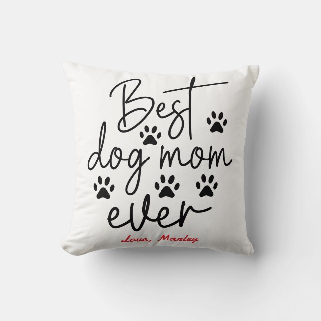 Coussin Personalized Best Dog Mom 2 Photo | Mother’s Day (Recto)