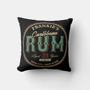 Coussin Personalized Caribbean Rum Liquor Bottle Label Bar