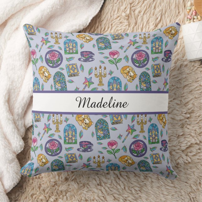 Coussin Personalized Cats Beauty and the Beast Book Girl (Couverture)