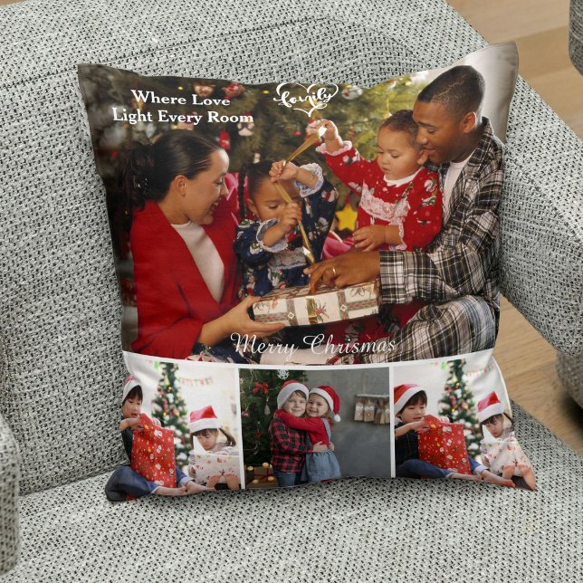 Coussin Personalized Christmas Holiday Family Photo Gift (Créateur téléchargé)