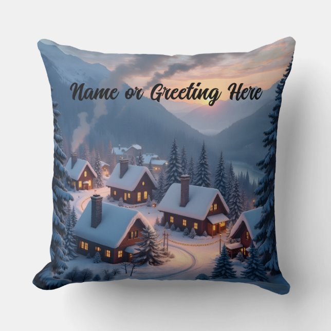 Coussin Personalized Christmas Village 1 (Recto)