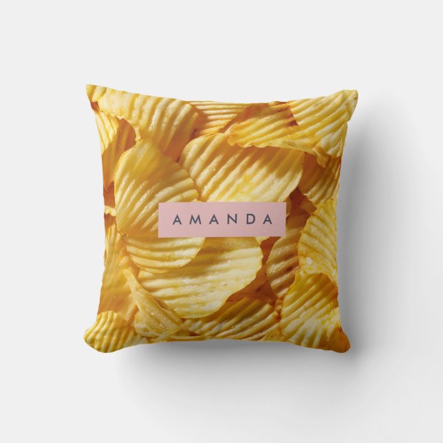 Coussin Personalized Crispy Potato Chip Design (Recto)