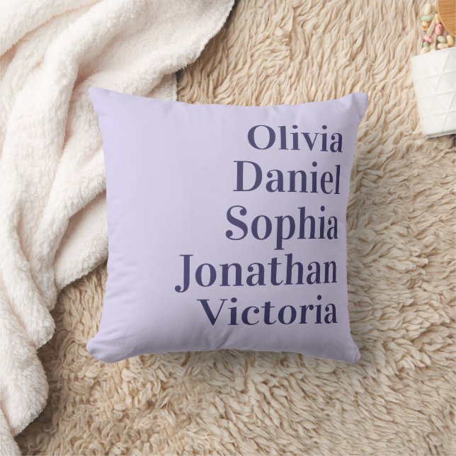 Coussin Personalized Grandchildren Names | Lavender  (Couverture)