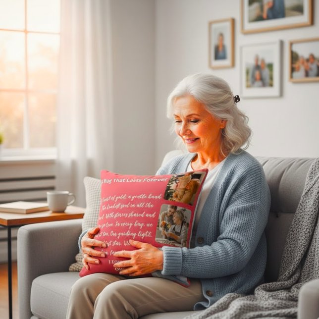 Coussin Personalized Grandma Gift - Hug That Lasts Forever (Créateur téléchargé)