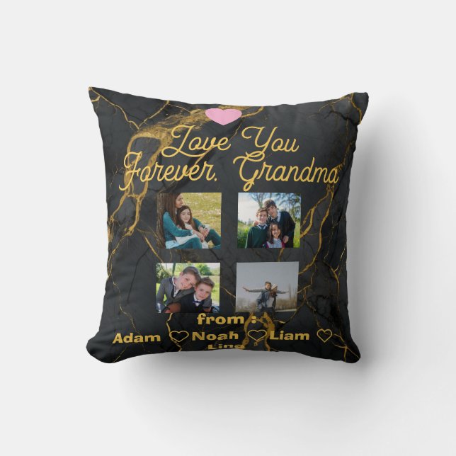 Coussin Personalized Grandma with Kids Throw Pillow 2026 (Recto)