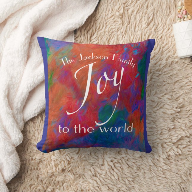 Coussin  Personalized Joy To The World Red Christmas  (Couverture)