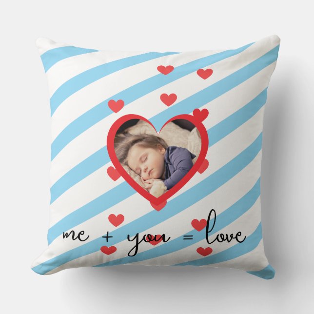 Coussin Personalized Kid Photo  – Me + You = Love (Recto)