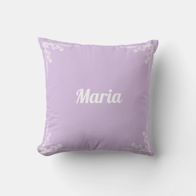 Coussin Personalized Modern Pastel Purple Typography Name (Recto)