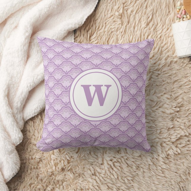Coussin Personalized Monogram Purple Floral Pattern (Couverture)