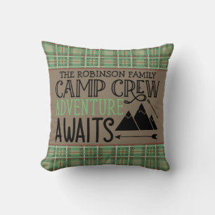 Coussin PERSONALIZED NAME Cabin Camping Adventure