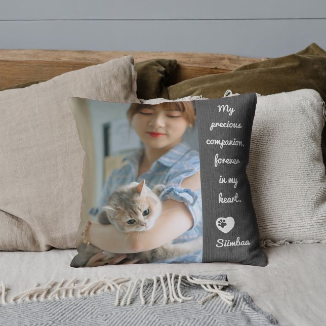 Coussin Personalized Pet Photo Cat Lover Memorial Keepsake (Créateur téléchargé)