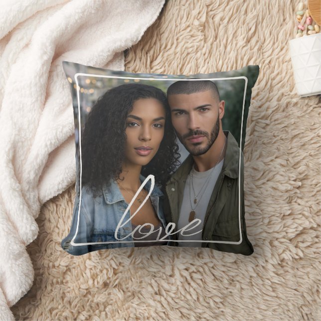 Coussin Personalized Photo and Text Photo Collage (Couverture)