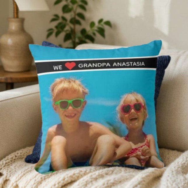 Coussin Personalized photo gift for Grandpa  from children (Créateur téléchargé)