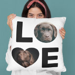 Coussin Personalized Photo | Love | Pet Throw Pillow<br><div class="desc">Bring your furry friend to life with LOVE, the 2 photo pillow that’s sure to spread a little joy and delight. This unique pillow allows you to create your own custom design featuring two of your favorite pup-shots. It’s a unique, eye-catching way to honor your four-legged family member. the pillows...</div>