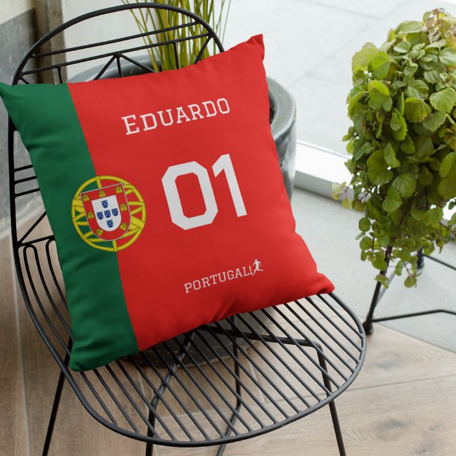 Coussin Personalized Portugal Soccer Fan Gear - Custom Nam (Créateur téléchargé)