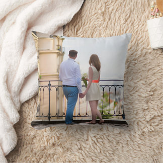 Coussin Personalized Two Photo Throw Pillow