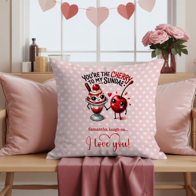 Coussin Personalized Valentine Pillow Food Humor (Personalized Valentine Pillow Food Humor)