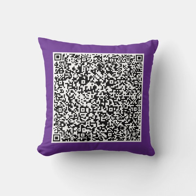 Coussin Personalized Your Custom QR Code Throw Pillow (Recto)